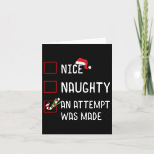 Carte Nice Naughty Une Tentative A Été Fait Liste De Noë