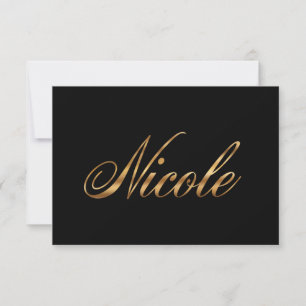Carte Nicole gold Design Lettering