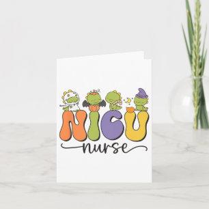 Carte Nicu Nurse Dinosaur Halloween Citrouille Neonatal 