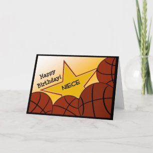 Carte Niece - Bonne Anniversaire Basketball Aimant Niece