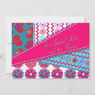 Carte Niece et Fiance Valentine's Patchwork Quilt Style