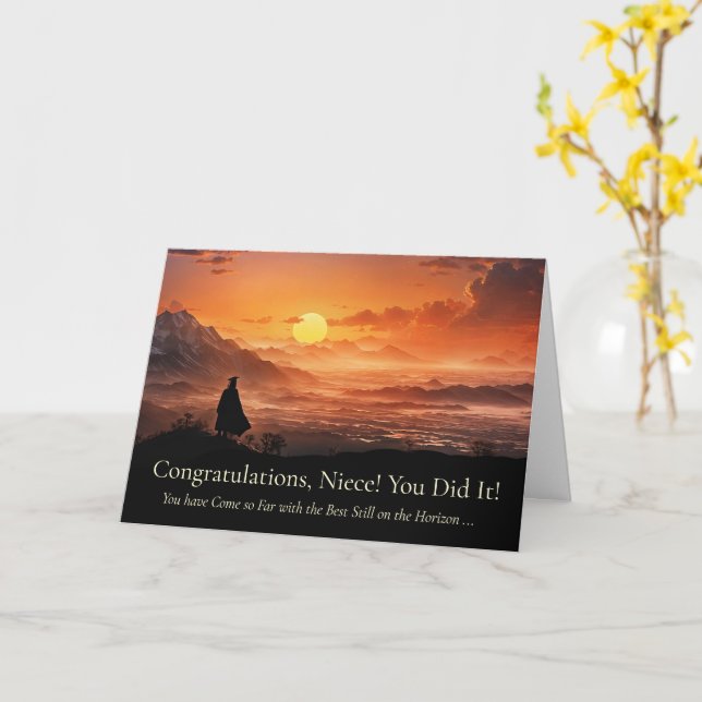 Carte Niece Inspiring Congratulations Graduation (Fleur jaune)