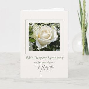 Carte Niece loss Rose sympathy Card