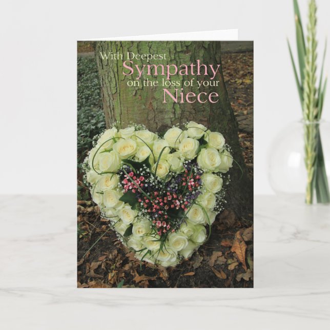Carte Niece loss Rose sympathy Card (Devant)