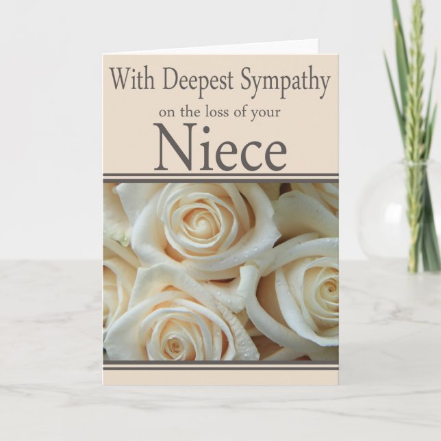 Carte Niece loss Rose sympathy Card (Devant)