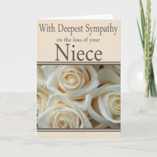 Carte Niece loss Rose sympathy Card