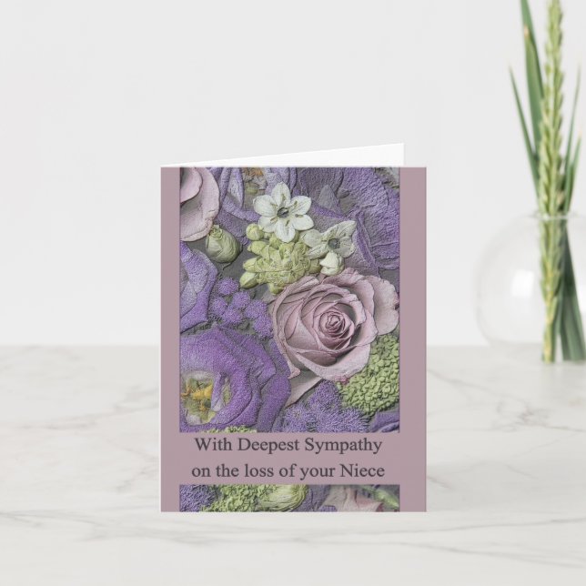 Carte Niece loss Rose sympathy Card (Devant)