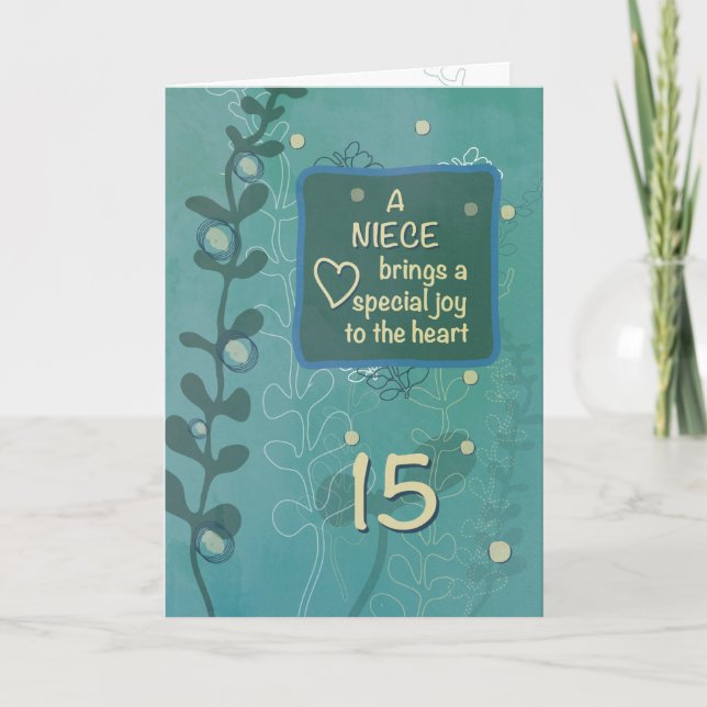 Carte Nièce Religieux 15ème Anniversaire à la main (Devant)