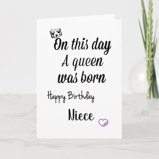 CARTE **NIECE** UNE NUIT SPÉCIALE ET UN ANNIVERSAIRE SPÉ (Devant)