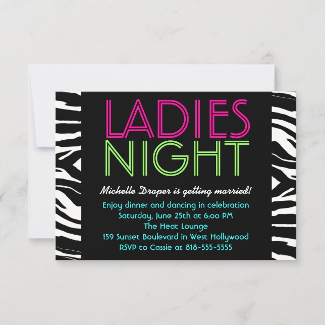 Carte Night Card Neon Ladies (Devant)