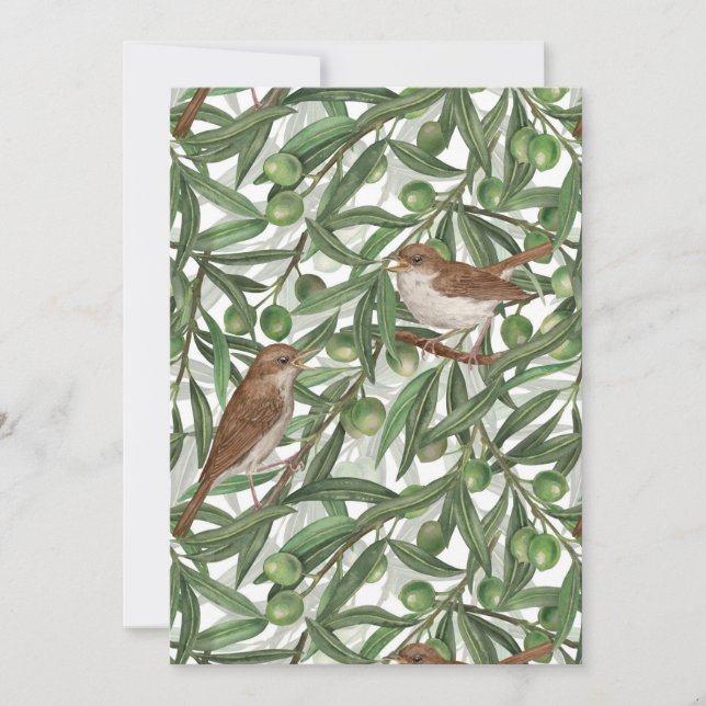 Carte Nightingales dans l'olivier (Devant)