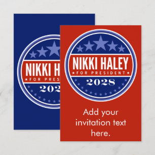 Carte Nikki Haley Présidente 2028