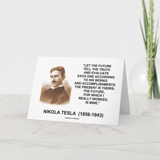 Carte Nikola Tesla a laissé l'avenir indiquer la (Devant)