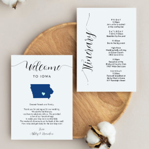 Carte N'importe quelle couleur Iowa Mariage Bienvenue Re