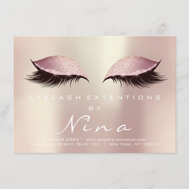 Carte Nina Lashes Extension Aftercare Instruction Pink (Devant)
