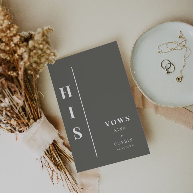 Carte NINA Sage Green Boho Son Mariage Vow Book Card (Créateur téléchargé)