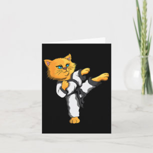Carte Ninja Cat Karate Martial Arts Taekwondo Chat Propr
