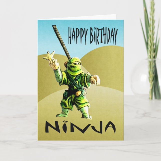 Carte Ninja Joyeux anniversaire (Devant)