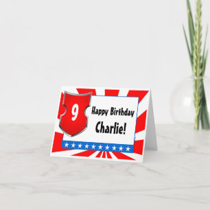 Carte Ninja Warrior Birthday Party Kids Boys Patriotic
