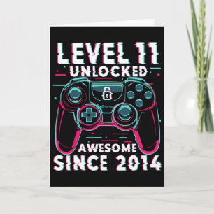 Carte Niveau 11 Débloqué Jeu Vidéo 11e Anniversaire Joue