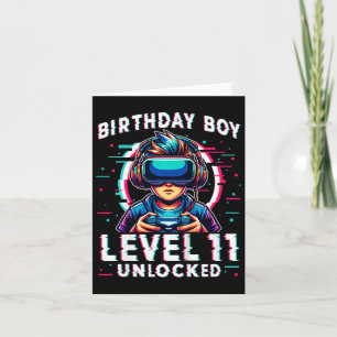 Carte Niveau 11 Déverrouillé 11 ans Anniversaire Gamer F