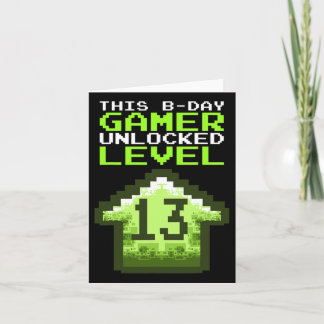 Carte Niveau 13 Déverrouillé Anniversaire Jeu vidéo 13èm