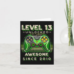 Carte Niveau 13 Jeu vidéo déverrouillé 13e anniversaire 