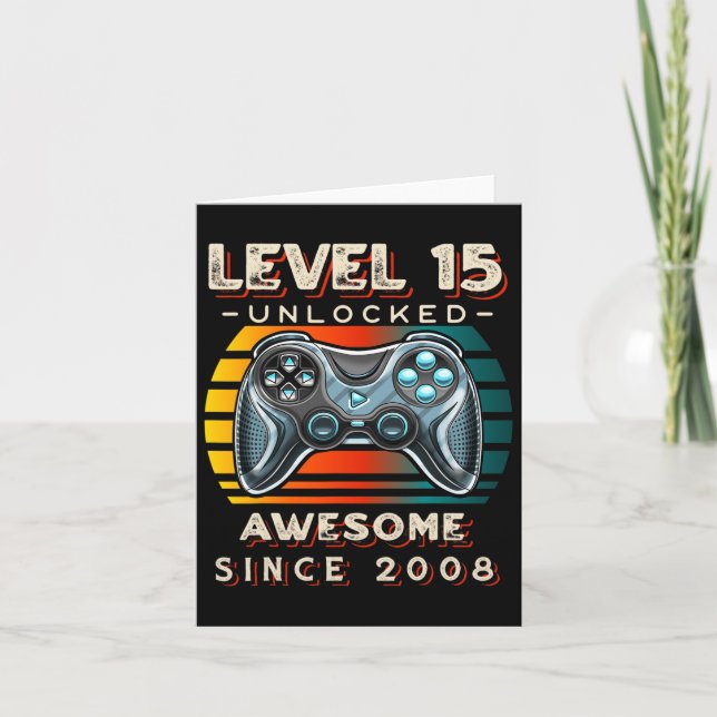 Carte Niveau 15 Jeu vidéo déverrouillé 15e anniversaire  (Devant)
