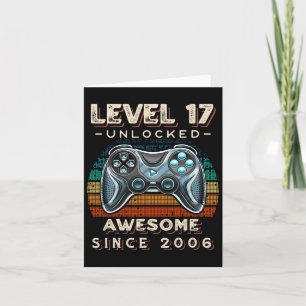 Carte Niveau 17 Jeu vidéo déverrouillé 17e anniversaire 