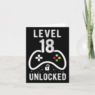 Carte Niveau 18 Jeu vidéo déverrouillé 18e anniversaire 