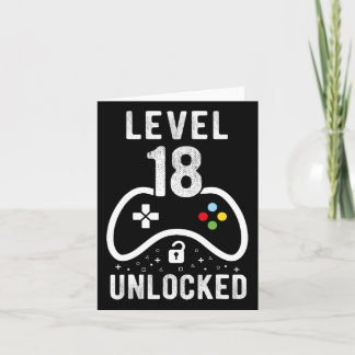 Carte Niveau 18 Jeu vidéo déverrouillé 18e anniversaire 