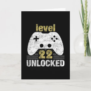 Carte Niveau 22 Débloqué 22e Anniversaire Cadeau 22 Ans 