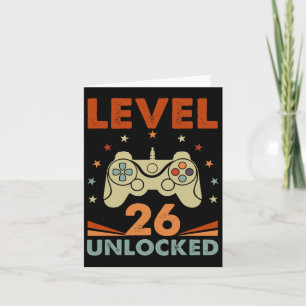 Carte Niveau 26 Jeu vidéo déverrouillé 26e anniversaire 