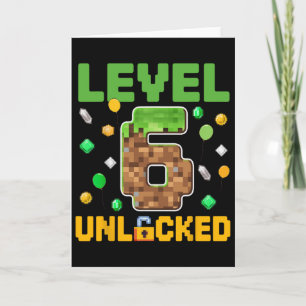 Carte Niveau 6 Débloqué 6e Anniversaire Jeux Garçons Jou