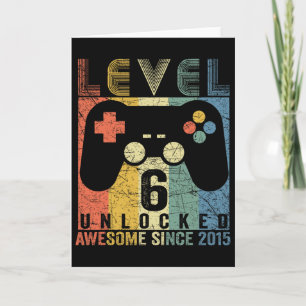 Carte Niveau 6 Déverrouillé Awesome jeu vidéo 6e anniver