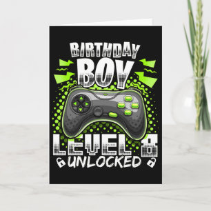 Carte Niveau 8 Débloqué Jeu Vidéo 8e Anniversaire Gamer