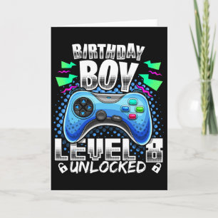 Carte Niveau 8 Débloqué Jeu Vidéo 8ème Anniversaire Game