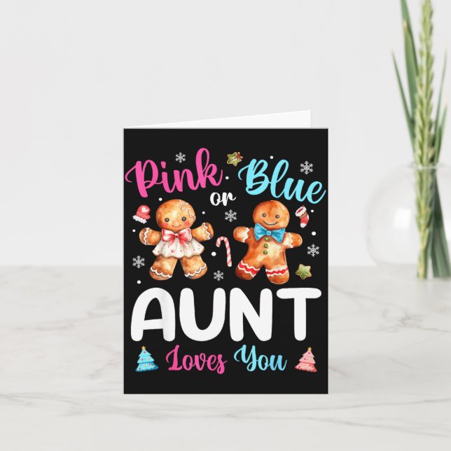 Carte Nk Or Blue Aunt Loves You Gender Reveal Christmas  (Devant)