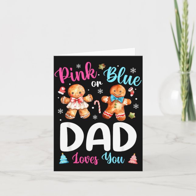 Carte Nk Or Blue Dad Loves You Gender Reveal Christmas  (Devant)