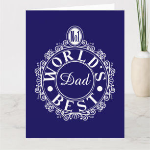 Carte No.1 Worlds Best Papa Typographie personnalisée Bl
