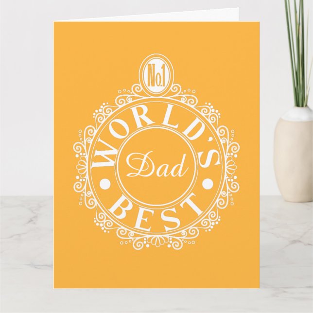 Carte No.1 Worlds Best Papa Typographie personnalisée Ja (Devant)