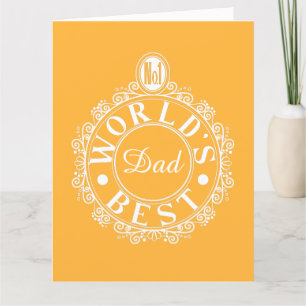 Carte No.1 Worlds Best Papa Typographie personnalisée Ja
