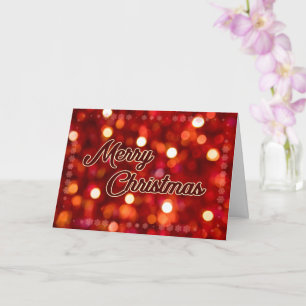 Carte Noble Joyeux Noël avec élégance pétillante rouge