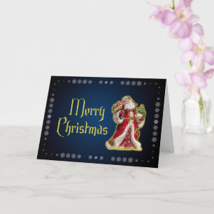 Carte Noble Joyeux Noël avec le Père Noël !
