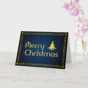 Carte Noble Joyeux Noël avec sapin de Noël doré C