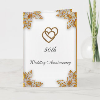 Carte Noces d'Or Blanc 50e Anniversaire de Mariage