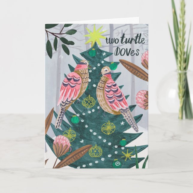 Carte Noël 12 jours de Noël Deux tourterelles (Devant)