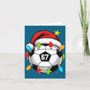 Carte Noël 67 Mème Ballon de Football Chapeau de Père No