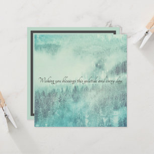 Carte Noël À feuillage persistant Forêt Solstice d'hiver