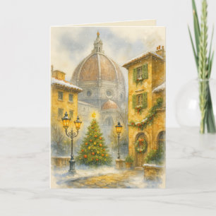 Carte Noël à Florence Italie Aquarelle Toile 